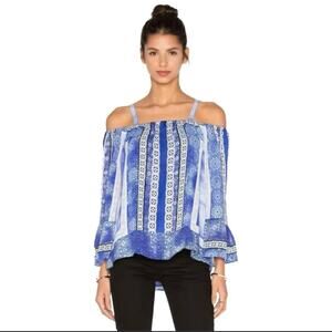 Parker 100% Silk Off Shoulder Blouse NWT XS